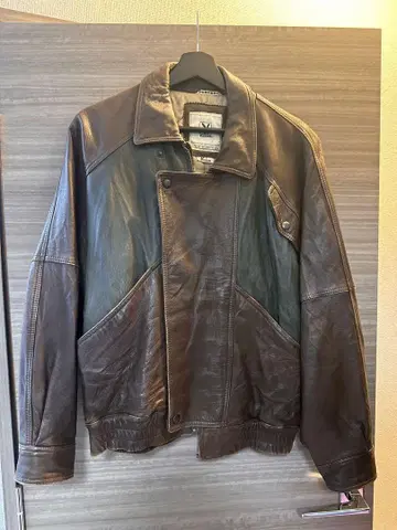90s 가죽 자켓 숏 기장