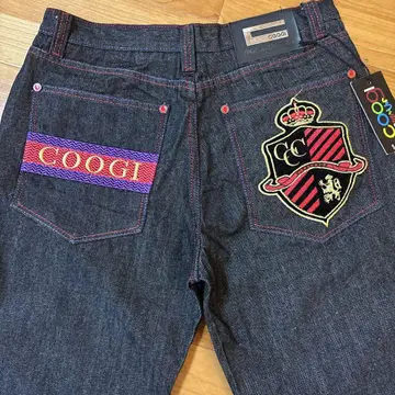 COOGI 스트레이트 데님 팬츠 자수 로고 W34