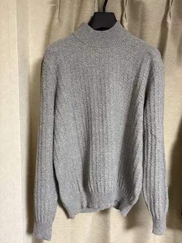 24AW RING JACKET 울 캐시미어 모크넥 니트 라이트 그레이