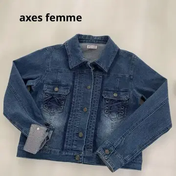 axes femme 데님 자켓 리본 M