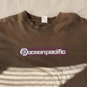 oceanpacific 로고 프린트 T셔츠 브라운