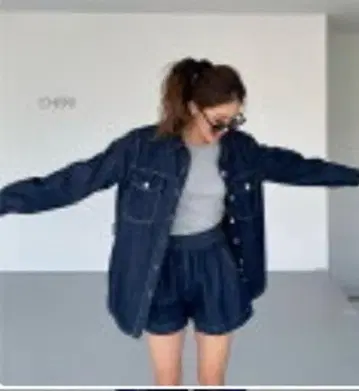 다크 데님 셋업