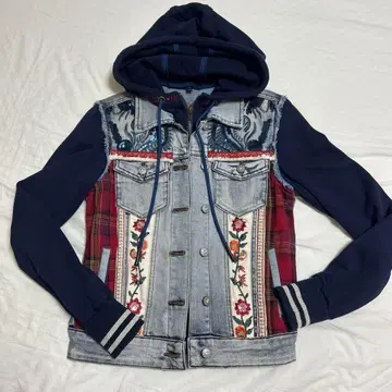 자수 디자인 데님 자켓 Desigual 아우터 G 후드티