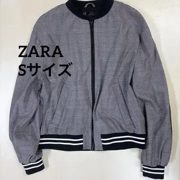 ZARA 사이드 라인 블루종 체크 무늬 S
