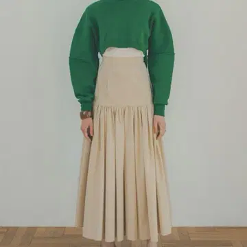 CLANE 개더 티어드 맥시 스커트