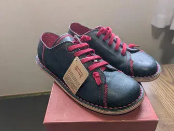 CAMPER 가죽 캐주얼 슈즈 블랙/레드