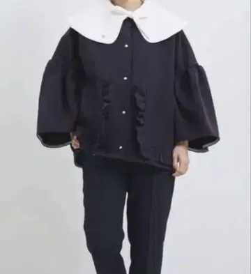 yori 요리 포켓 프릴 자켓 자켓 노카라