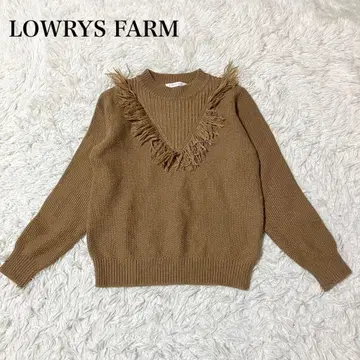 LOWRYS FARM 프린지 니트 스웨터 프릴 울 혼방 캐주얼