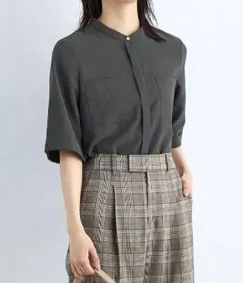 그린 라벨 릴랙싱 드라이 터치 포켓 셔츠 다크 그레이
