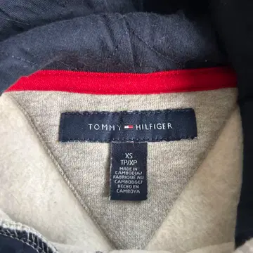 TOMMY HILFIGER 후드 부착 후드티 XS 그레이