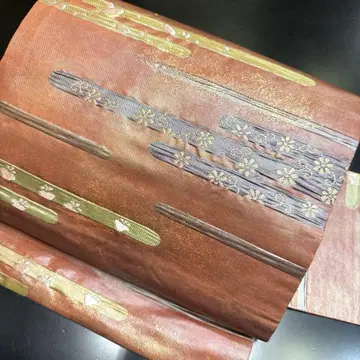 9-180 나고야 오비 구촌 새상품급 순수 실크 기모노 나고야 오비