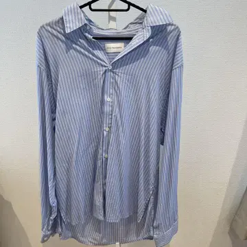 료 타카시마 스트라이프 코튼 긴팔 셔츠