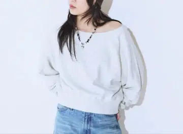 빈티지 기모 숏 보트넥 풀오버 미사용 새상품 이번 시즌 신상