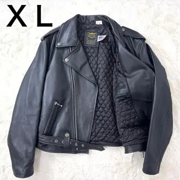 y2k XL 미국제 소가죽 더블 라이더 가죽 자켓 퀼팅
