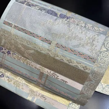 9-185 나고야 오비 구촌 새상품급 순수 실크 기모노 나고야 재단