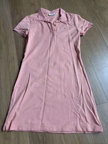 LACOSTE 핑크 피케 셔츠 원피스