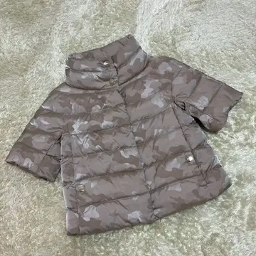 HERNO 카모 패턴 스탠드 카라 다운 자켓 40