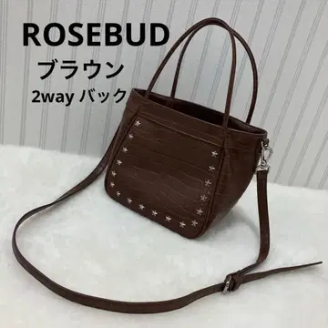 ROSEBUD 브라운 크로커다일풍 숄더백 2way 별 모양 스터드