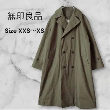 무인양품 더블 브레스트 트렌치코트 XXS~XS 카키 올리브 그린