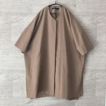 미즈이로 인드 가디건 노카라 코트 롱 코트
