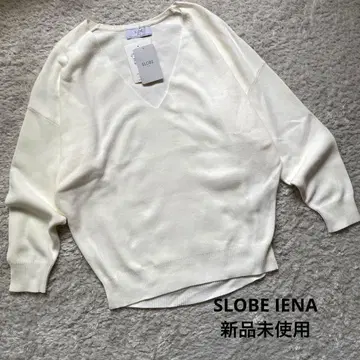 새상품 미사용 SLOBE IENA 화이트 V넥 니트 프리 사이즈 면