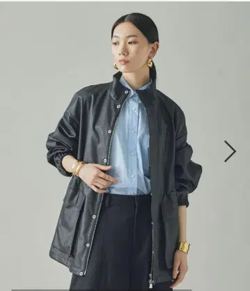 *미사용 새상품 캘런솔로지 빈티지 인조 가죽 코트 블랙