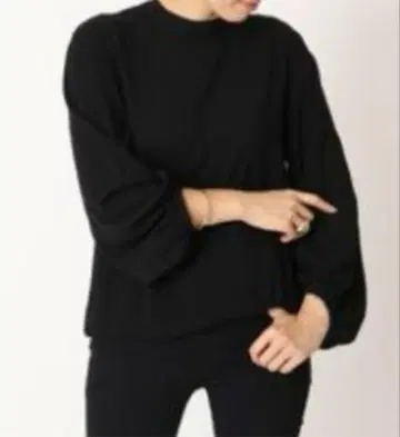 매디슨 블루 스트레치 울 벌룬 슬리브 블라우스