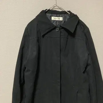 마를렌느 조벨 충전솜 미들 기장 스텐카라 코트 (M) 심플 블랙