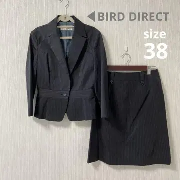 상하의 세트 BIRD DIRECT 다크 블루 스트라이프 스커트 수트