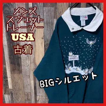 남성용 그린 3XL 프린트 다사카와 트레이닝복 구제 의류 긴팔 맨투맨