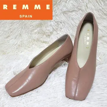 [컨디션 최상] REMME 레메 V컷 스퀘어토 펌프스 24cm