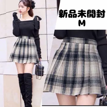 미개봉 새상품 셰리미 체크 플리츠 스커트 M
