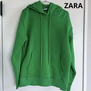 ZARA 그린 후드 부착 후드티 S 새상품급