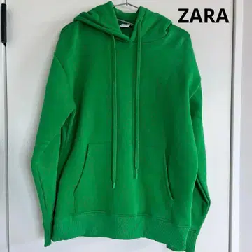 ZARA 그린 후드 부착 후드티 S 새상품급