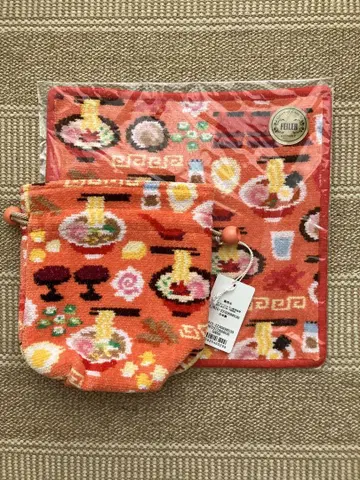 페이 라멘 복조리 손수건 2점