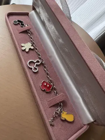 Disney 참 포함 팔찌 실버