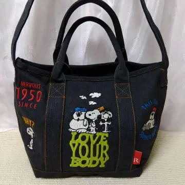 스누피 데님 숄더백 ROOTOTE 콜라보