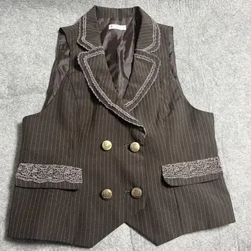 axes femme 스트라이프 베스트 브라운 사이즈 M 엑시즈팜