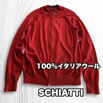SCHIATTI 100% 이탈리아 울 레드 드라이버즈 니트 스웨터
