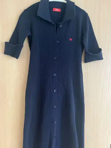 Polo 네이비 니트 원피스 반팔