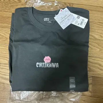 유니클로 치이카와 (먼작귀) 3XL 그레이 반팔 T셔츠