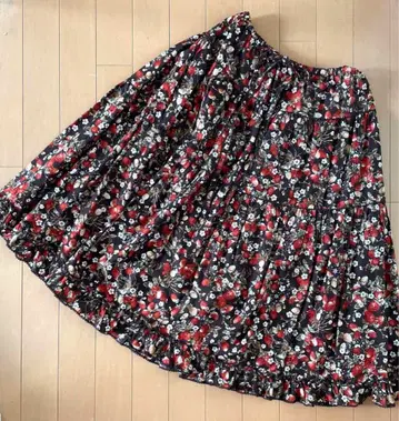 핑크하우스 딸기 브라운 미디 기장 스커트