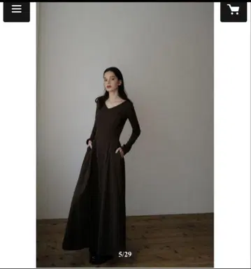 celon v silhouette dress 브라운 M