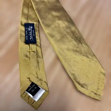 이탈리아제 Nicky 골드 실크 100% 넥타이 폭 8cm