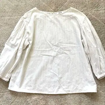 유나이티드 애로우즈 코튼 레이스 블라우스 화이트