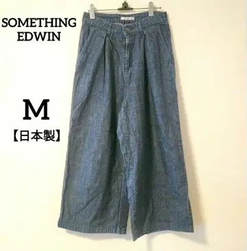 SOMETHING EDWIN 썸씽 블루 와이드 팬츠 허리밴딩 M