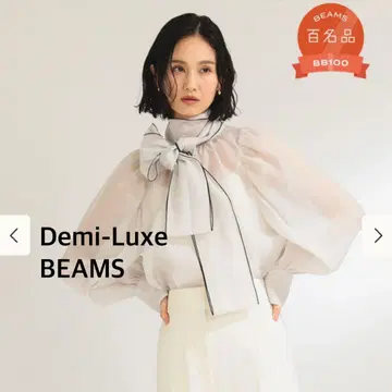 Demi-Luxe BEAMS 오간자 리본 블라우스