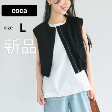 새상품 coca 코카 코쿤 베스트 벌룬 앞 지퍼 블랙 L 완판템