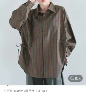 RAGEBLEU 택 포함 미사용 새상품 사이드 리본 디자인 루즈 셔츠