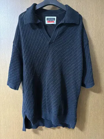 MAISON SPECIAL 블랙 피케 셔츠